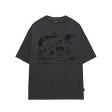 Odd Studio (オッドスタジオ) Collage Graphic Oversized Fit T-Shirt - charcoal