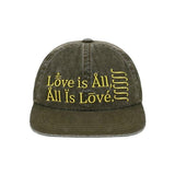 MYDEEPBLUEMEMORIES(マイディープブルーメモリーズ) LOVE IS ALL WASHED CAP in brown