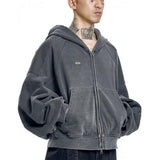 アジョバイアジョ(AJOBYAJO)  Vintage Pigment Zip-Up Hoodie [CHARCOAL]