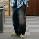 ジェモッ(JEMUT) Build Double Knee Wide Denim Pants 1種 SOLP2579