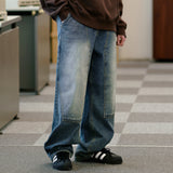 ジェモッ(JEMUT) Hold Double Knee Wide Denim Pants 1種 SOLP2580