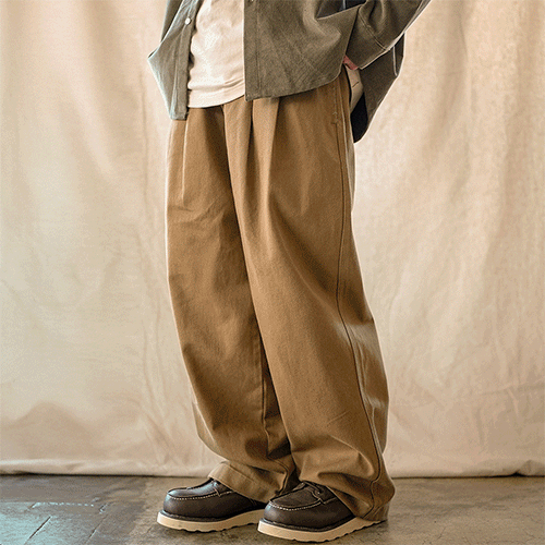 ジェモッ(JEMUT) Saturn Two Tuck Wide Twill Pants 2種 KJLP2606