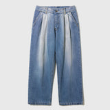ジェモッ(JEMUT) Ice Two Tuck Washing Wide Denim Pants 1種 SOLP2485