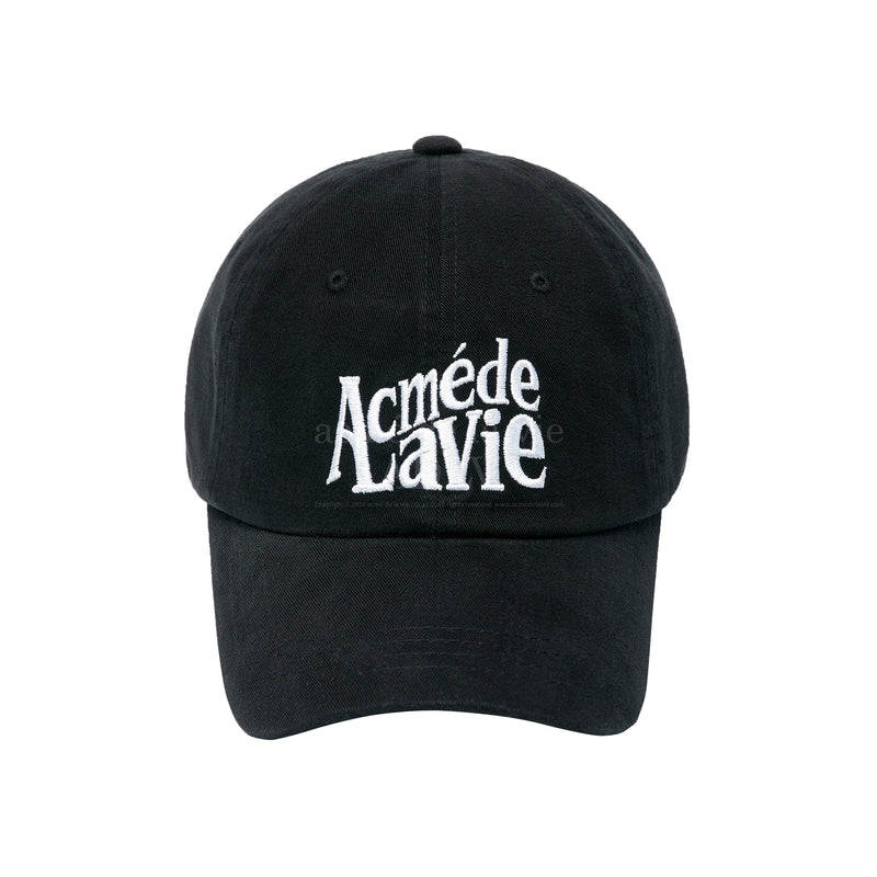 アクメドラビ(acme' de la vie) ADLV GROOVY LOGO BALL CAP BLACK