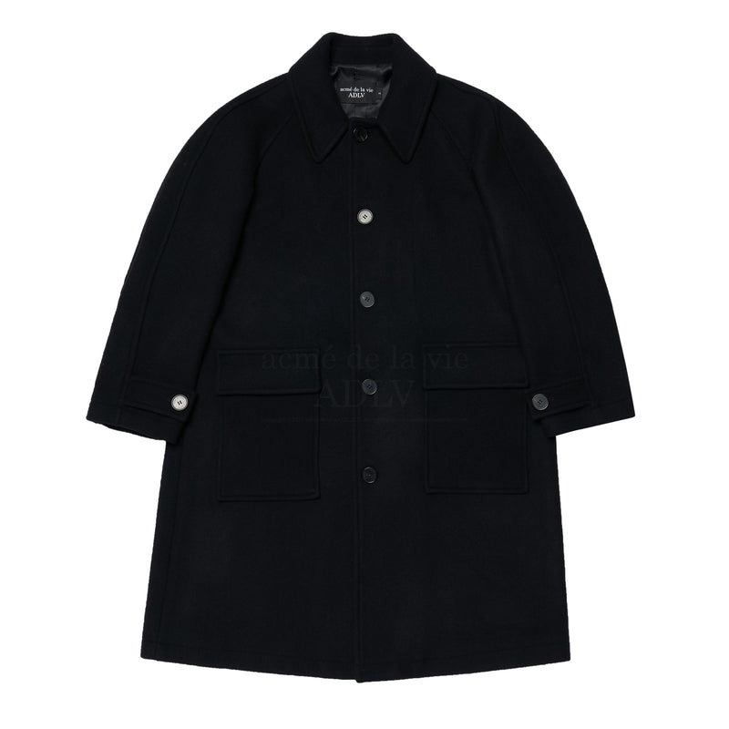 アクメドラビ(acme' de la vie) BALMACAAN WOOL AND CASHMERE LONG COAT BLACK