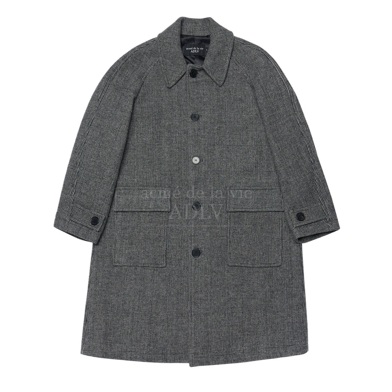 アクメドラビ(acme' de la vie) BALMACAAN WOOL AND CASHMERE LONG COAT CHECKS