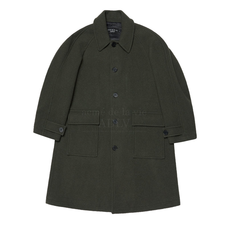 アクメドラビ(acme' de la vie) BALMACAAN WOOL AND CASHMERE LONG COAT KHAKI