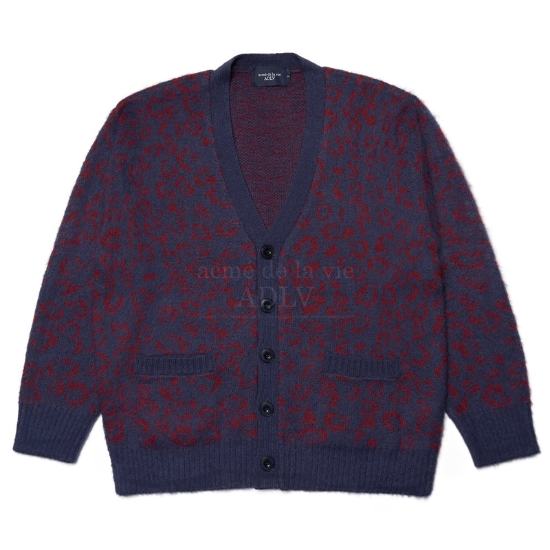 アクメドラビ(acme' de la vie) LEOPARD MOHAIR CARDIGAN NAVY