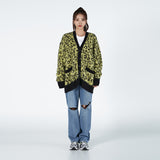 アクメドラビ(acme' de la vie) LEOPARD MOHAIR CARDIGAN YELLOW