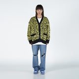 アクメドラビ(acme' de la vie) LEOPARD MOHAIR CARDIGAN YELLOW