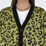 アクメドラビ(acme' de la vie) LEOPARD MOHAIR CARDIGAN YELLOW