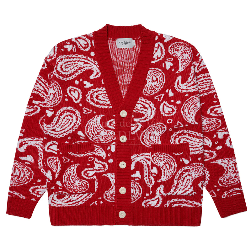 アクメドラビ(acme' de la vie)  PAISLEY CARDIGAN RED