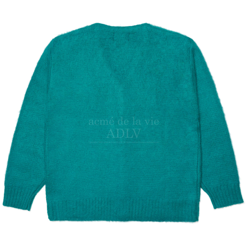アクメドラビ(acme' de la vie) ADLV OLD SCHOOL LOGO MOHAIR CARDIGAN MINT