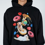 アクメドラビ(acme' de la vie) CANDY, CAT AND DOG HOODIE BLACK