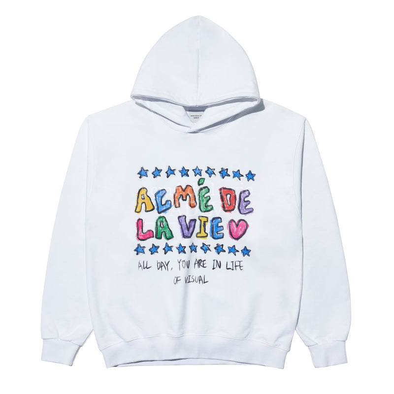 アクメドラビ(acme' de la vie)  COLORFUL CRAYON HOODIE WHITE