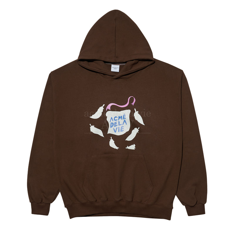 アクメドラビ(acme' de la vie)  FEATHER HOODIE BROWN
