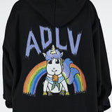 アクメドラビ(acme' de la vie)  RAINBOW UNICORN HOODIE BLACK