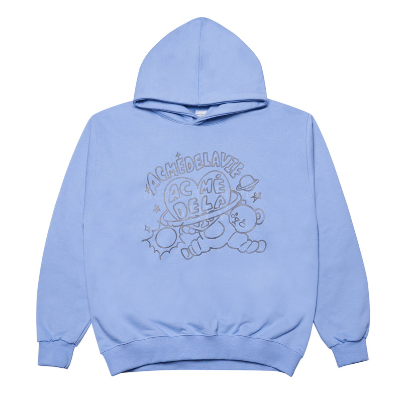 アクメドラビ(acme' de la vie) SPACEMAN TEDDY BEAR REFLECTOR HOODIE SKYBLUE