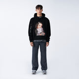 アクメドラビ(acme' de la vie)   ADLV BABY FACE HOODIE BLACK GREY TEDDYBEAR