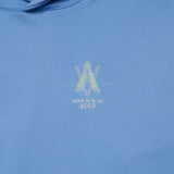 アクメドラビ(acme' de la vie) AV COLOR EMBOIDERY LOGO HOODIE LIGHT INDIGO BLUE