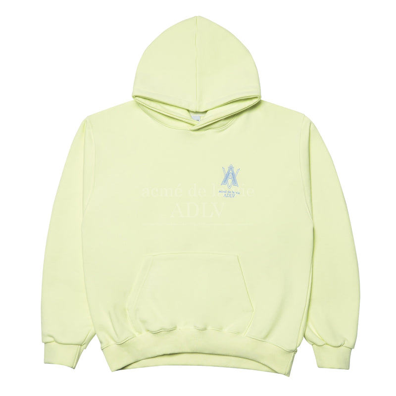 アクメドラビ(acme' de la vie) AV COLOR EMBOIDERY LOGO HOODIE LIGHT YELLOW