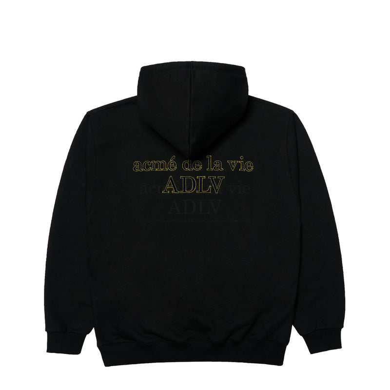 アクメドラビ(acme' de la vie) BASIC LOGO TUFT EMBROIDERY HOODIE BLACK