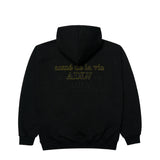 アクメドラビ(acme' de la vie) BASIC LOGO TUFT EMBROIDERY HOODIE BLACK