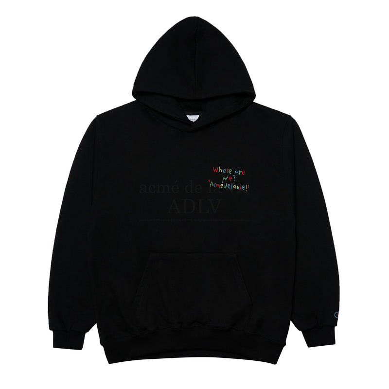 アクメドラビ(acme' de la vie) COLORFUL EMBROIDERY HOODIE BLACK