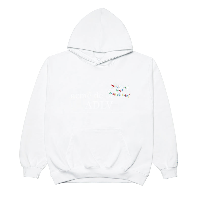 アクメドラビ(acme' de la vie) COLORFUL EMBROIDERY HOODIE WHITE