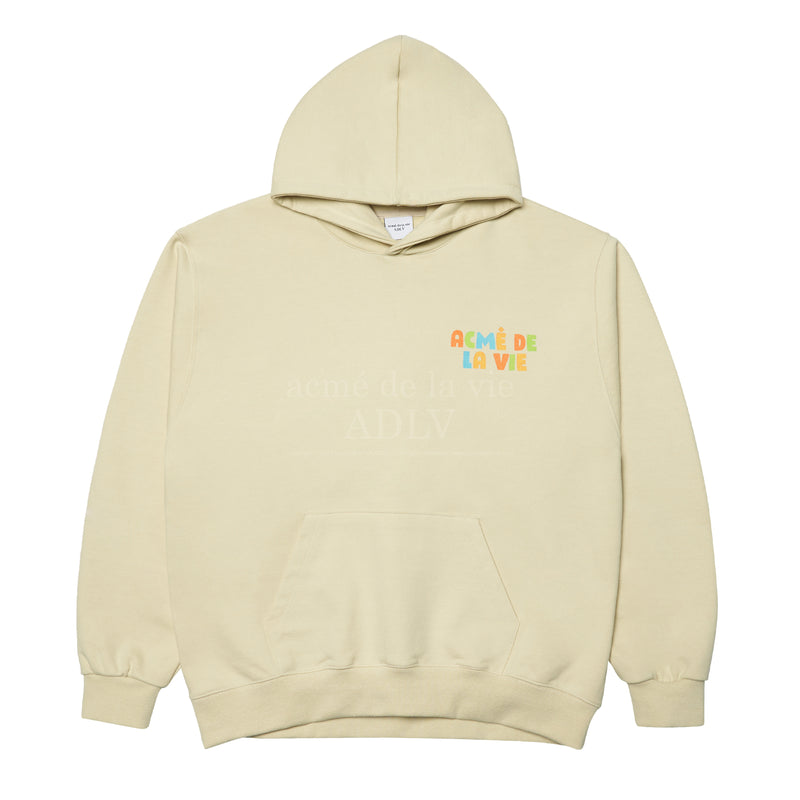 アクメドラビ(acme' de la vie) CHECK LOGO HOODIE BEIGE