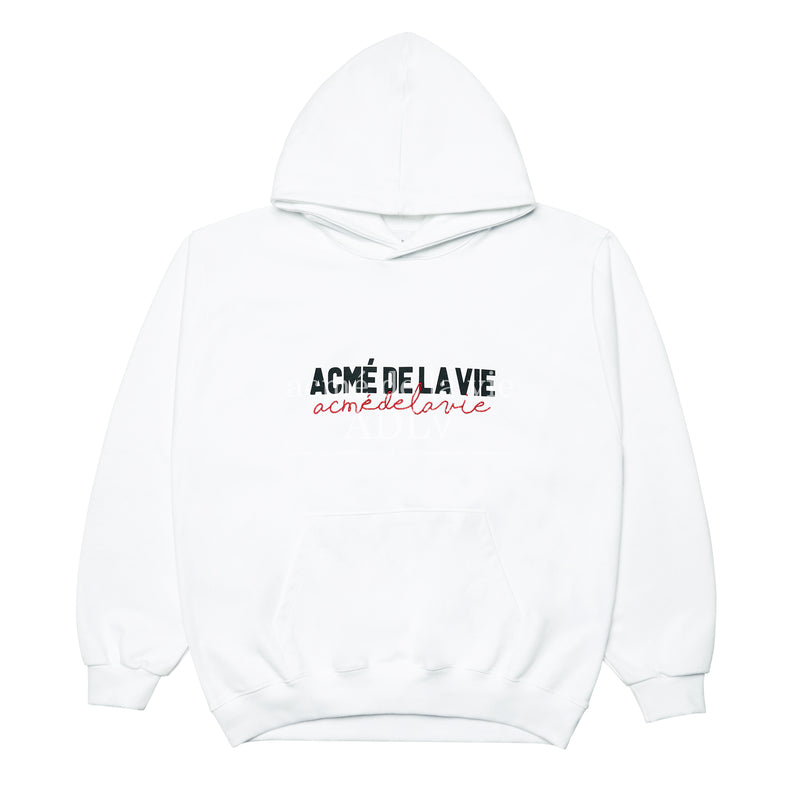 アクメドラビ(acme' de la vie) CURSIVE LOGO HOODIE WHITE
