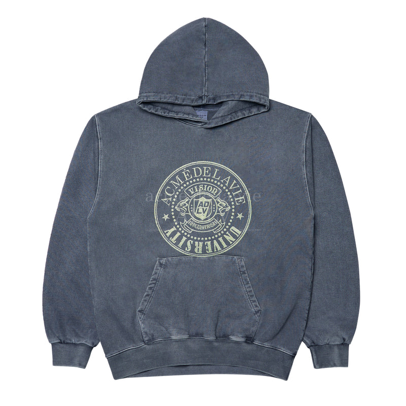 アクメドラビ(acme' de la vie) CIRCLE VINTAGE LOGO HOODIE NAVY