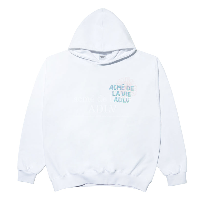アクメドラビ(acme' de la vie)  FLOWER LOGO HOODIE WHITE