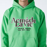 アクメドラビ(acme' de la vie) POINT LOGO HOODIE LIGHT GREEN