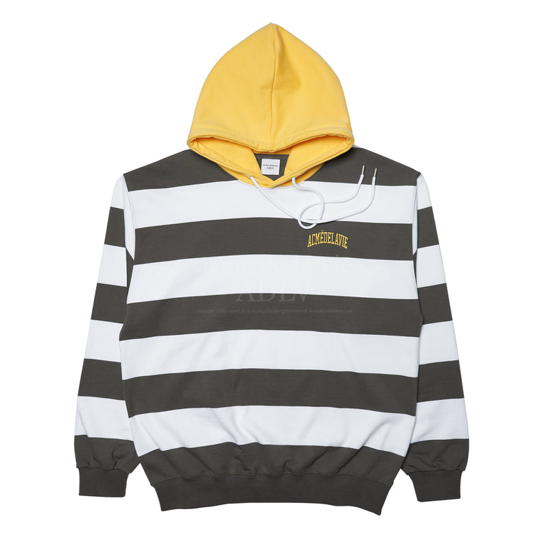 アクメドラビ(acme' de la vie) STRIPE ARCH LOGO HOODIE GREY