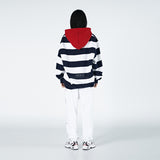 アクメドラビ(acme' de la vie) STRIPE ARCH LOGO HOODIE NAVY
