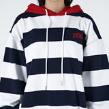 アクメドラビ(acme' de la vie) STRIPE ARCH LOGO HOODIE NAVY