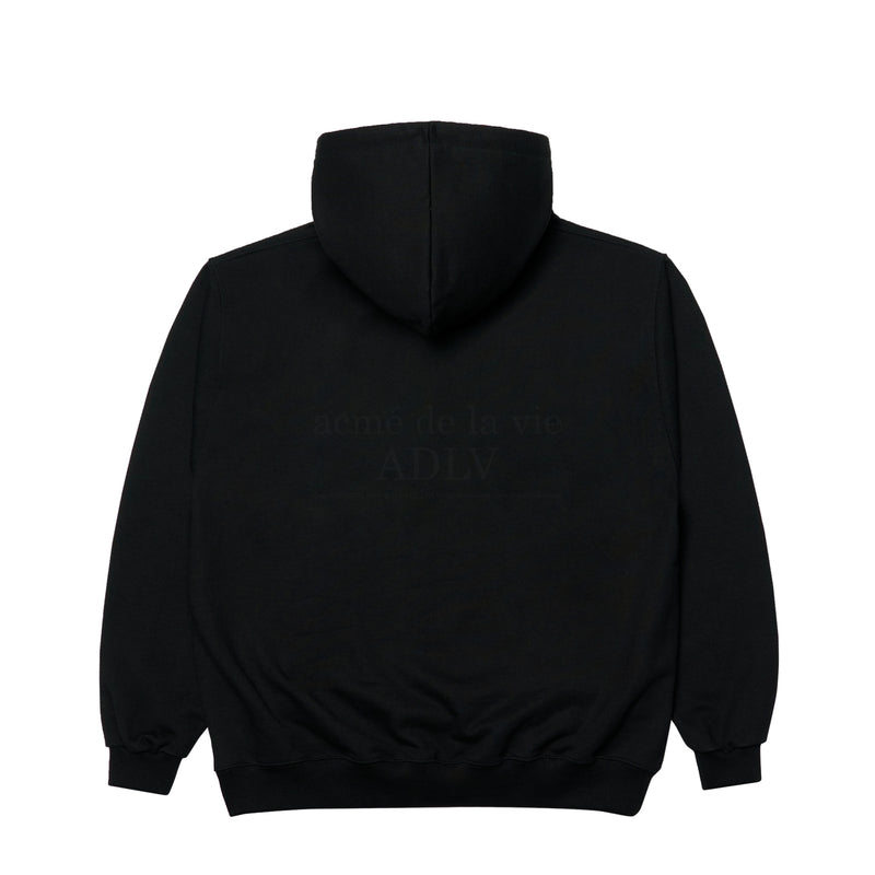 アクメドラビ(acme' de la vie) AV LOGO TUFT EMBROIDERY HOODIE BLACK