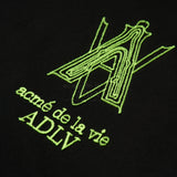 アクメドラビ(acme' de la vie) AV LOGO TUFT EMBROIDERY HOODIE BLACK