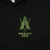 アクメドラビ(acme' de la vie) AV LOGO TUFT EMBROIDERY HOODIE BLACK