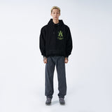 アクメドラビ(acme' de la vie) AV LOGO TUFT EMBROIDERY HOODIE BLACK