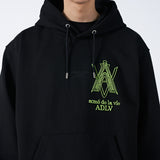 アクメドラビ(acme' de la vie) AV LOGO TUFT EMBROIDERY HOODIE BLACK