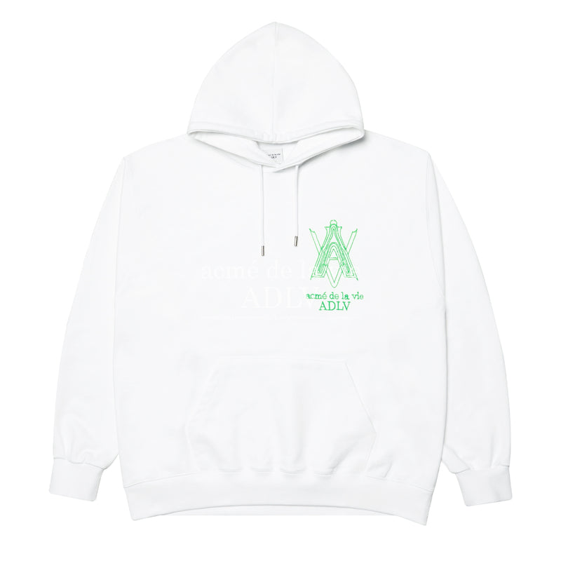 アクメドラビ(acme' de la vie) AV LOGO TUFT EMBROIDERY HOODIE WHITE