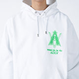 アクメドラビ(acme' de la vie) AV LOGO TUFT EMBROIDERY HOODIE WHITE