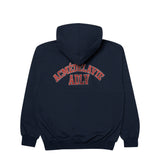 アクメドラビ(acme' de la vie) VINTAGE OLD SCHOOL LOGO HOODIE NAVY