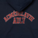 アクメドラビ(acme' de la vie) VINTAGE OLD SCHOOL LOGO HOODIE NAVY