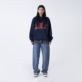 アクメドラビ(acme' de la vie) VINTAGE OLD SCHOOL LOGO HOODIE NAVY