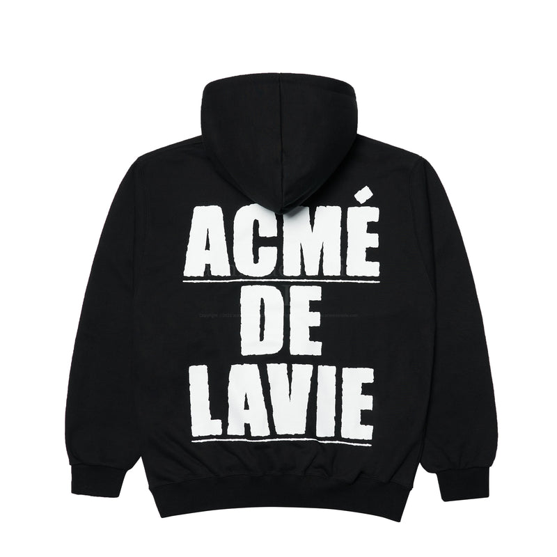 アクメドラビ(acme' de la vie)   WHITE FULL LOGO HOODIE BLACK