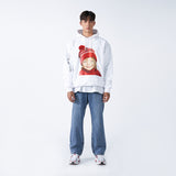 アクメドラビ(acme' de la vie) ADLV BABY FACE HOODIE WHITE RED KNITTING HAT