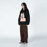 アクメドラビ(acme' de la vie) RIVET PATCHWORK EMBROIDERED COTTON PANTS BLACK